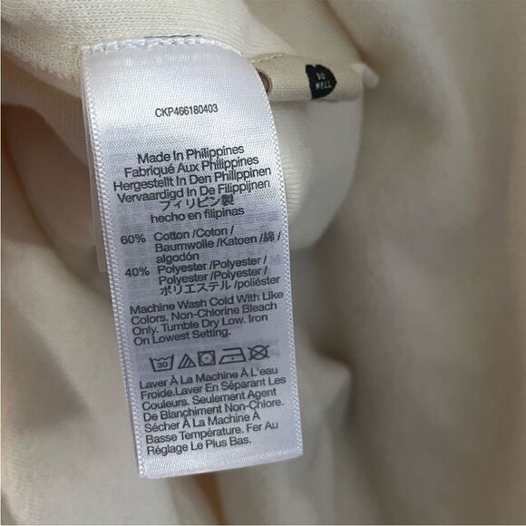 Madewell Cozy Puff Sleeve Top Antique Cream Brushed Fleece Minimalist Essential - Picture 6 of 10